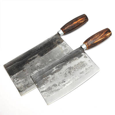 手工锻打传统炮弹钢夹钢中式土切片刀——现代厨房中的传统工艺瑰宝